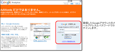 Google Analyticsにログインする